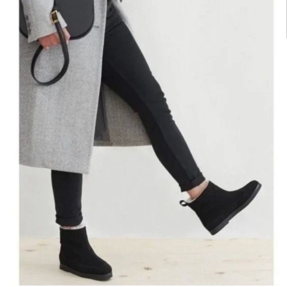 Jenni Kayne Shearling Moc Suede Black Boot size 36 / size 6